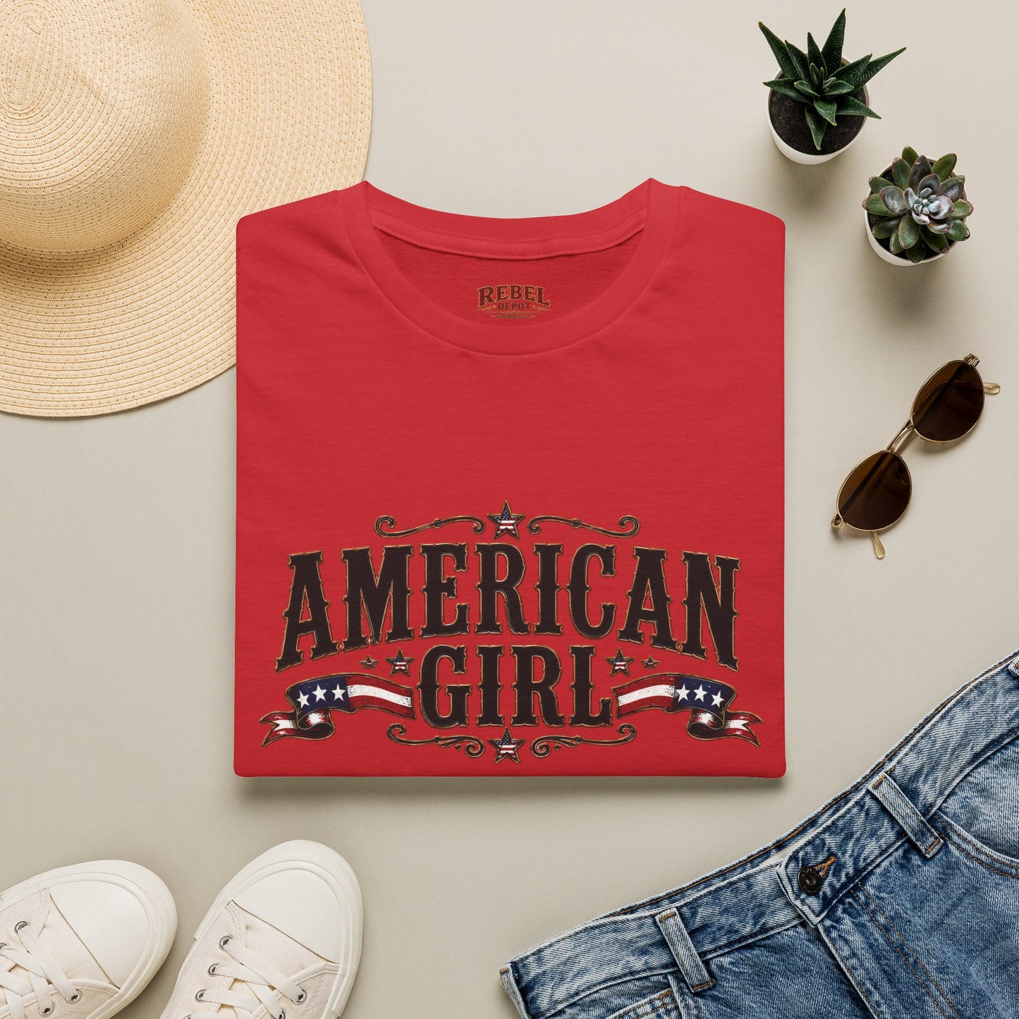American Girl Patriot  Adult Size T-Shirt