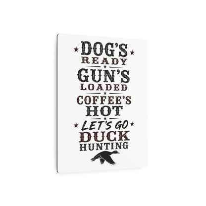 Dog Gun Duck  Metal Art Sign