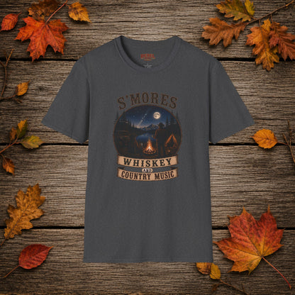 Smores Whiskey and Music   Adult Size T-Shirt
