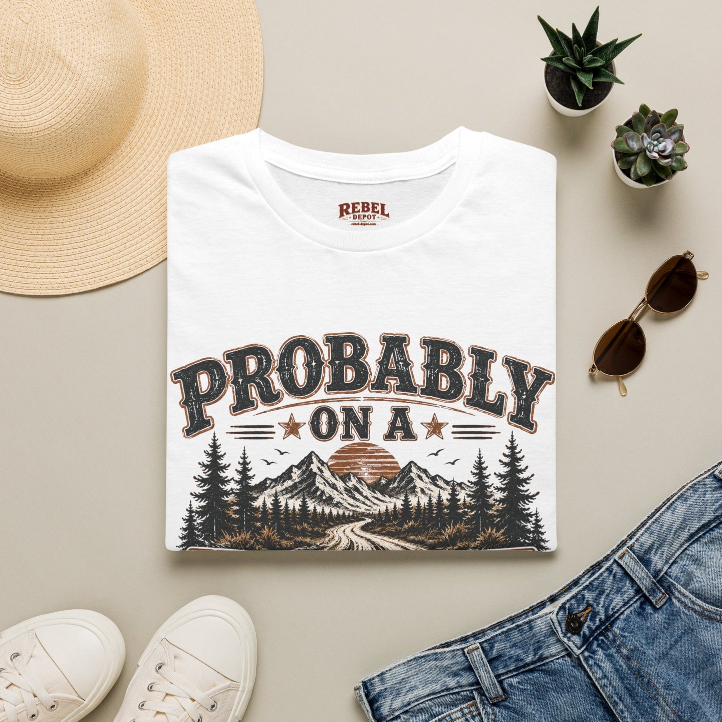 Probably On A Dirt Road  Adult Size T-Shirt