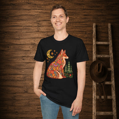 Fall Bloom Fox  Adult Size T-Shirt