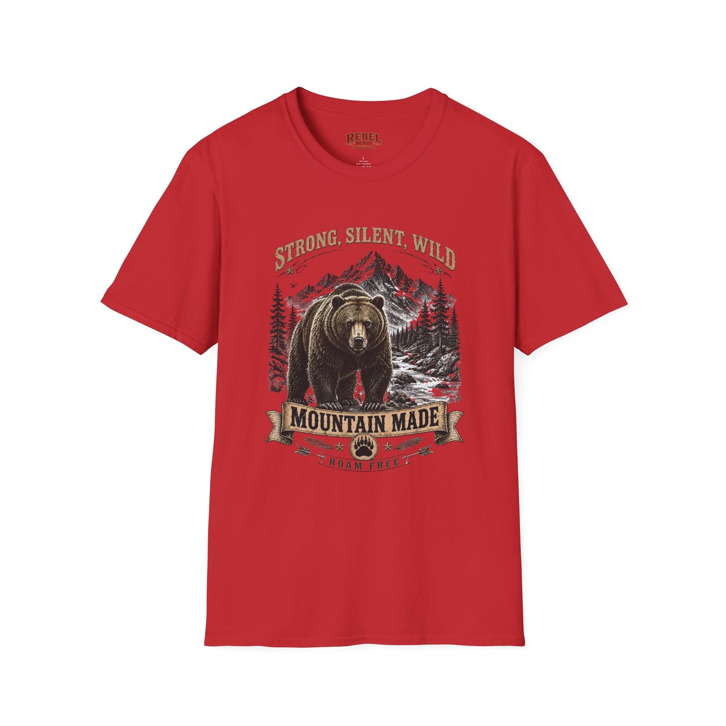 Strong Silent Wild Bear  Adult Size T-Shirt