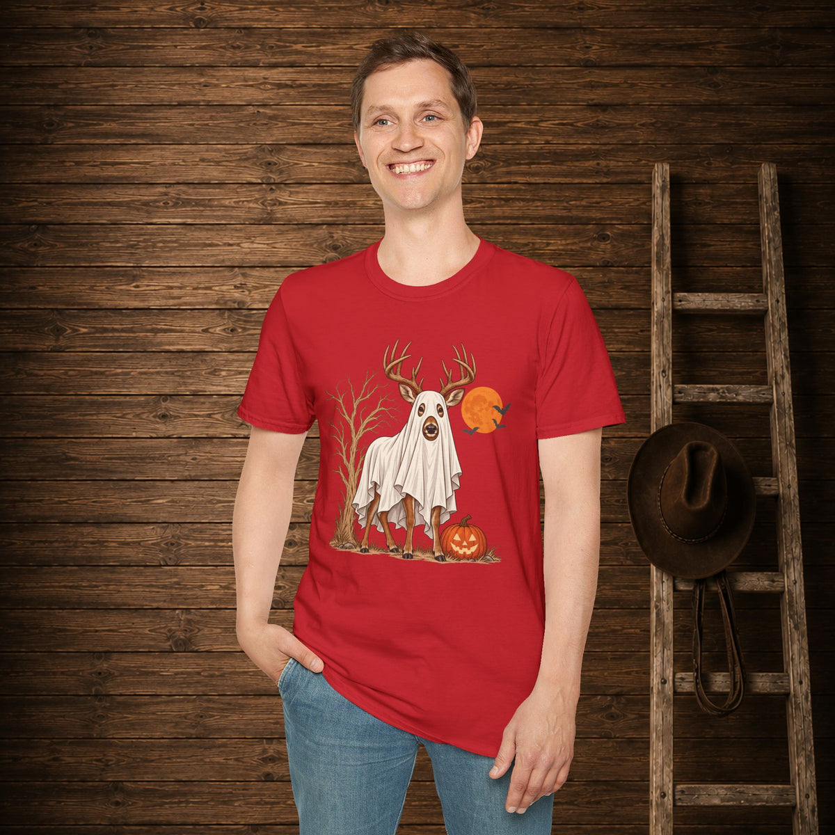 Patch Deer  Adult Size T-Shirt
