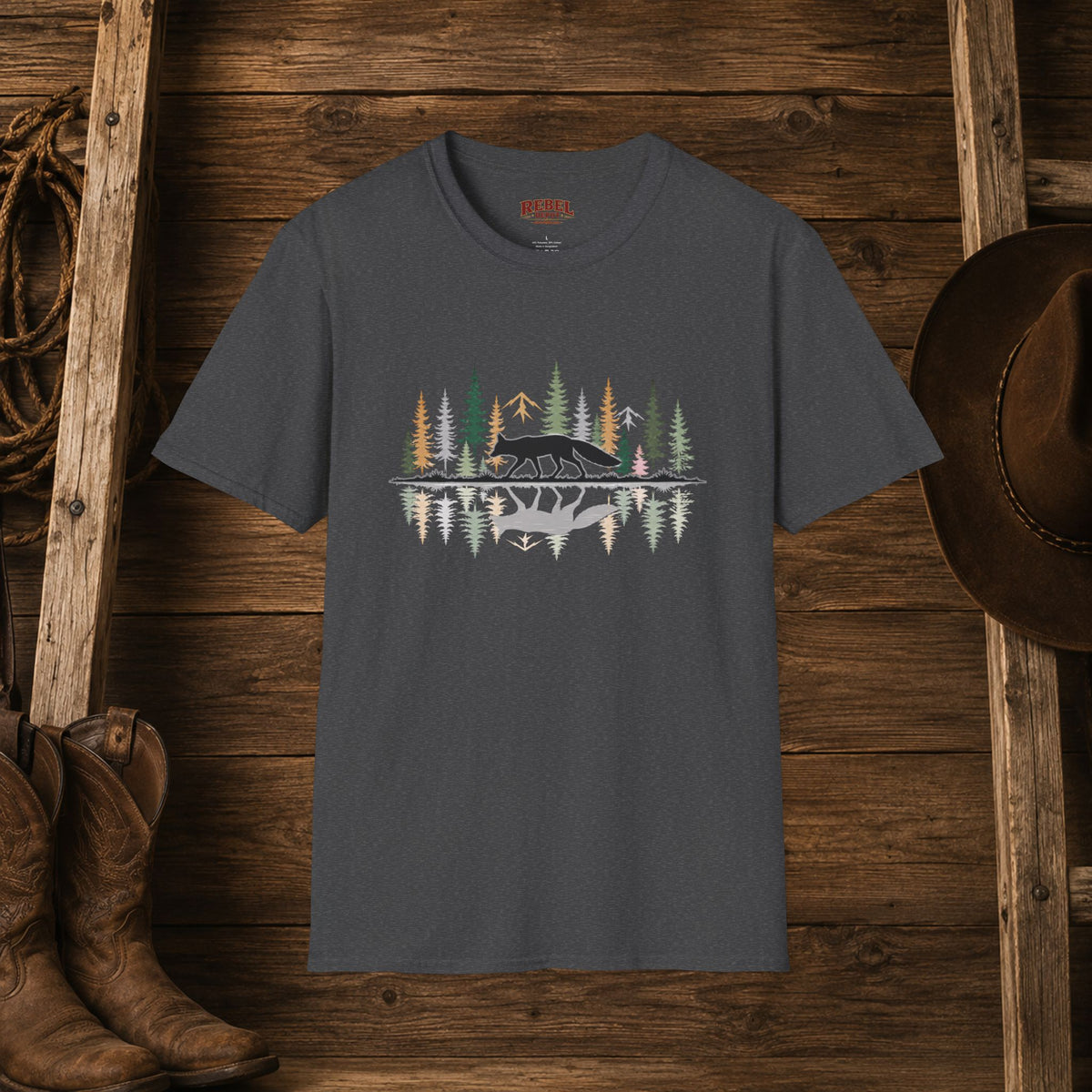 Morning Reflection Fox  Adult Size T-Shirt