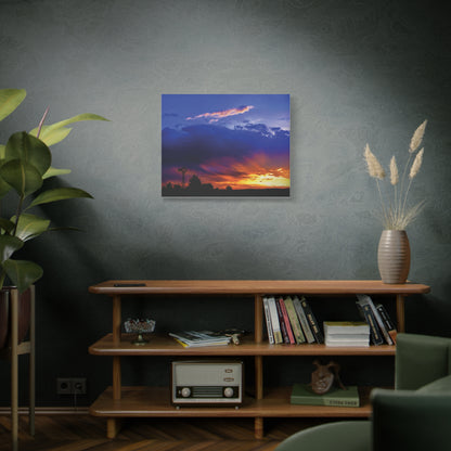Windmill Sunset Matte Canvas Art