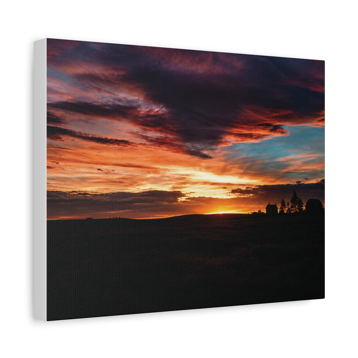 Country Homestead Sunset  Matte Canvas Art