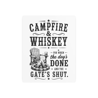 Campfire and Whisky  Metal Art Sign
