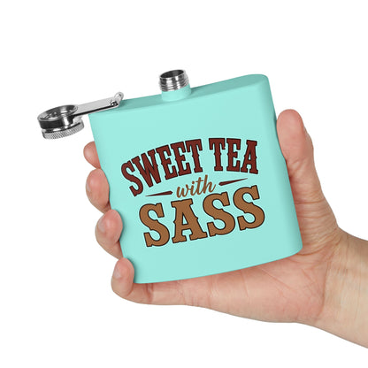 Sweet Tea Sass  Stainless Steel Flask, 6oz
