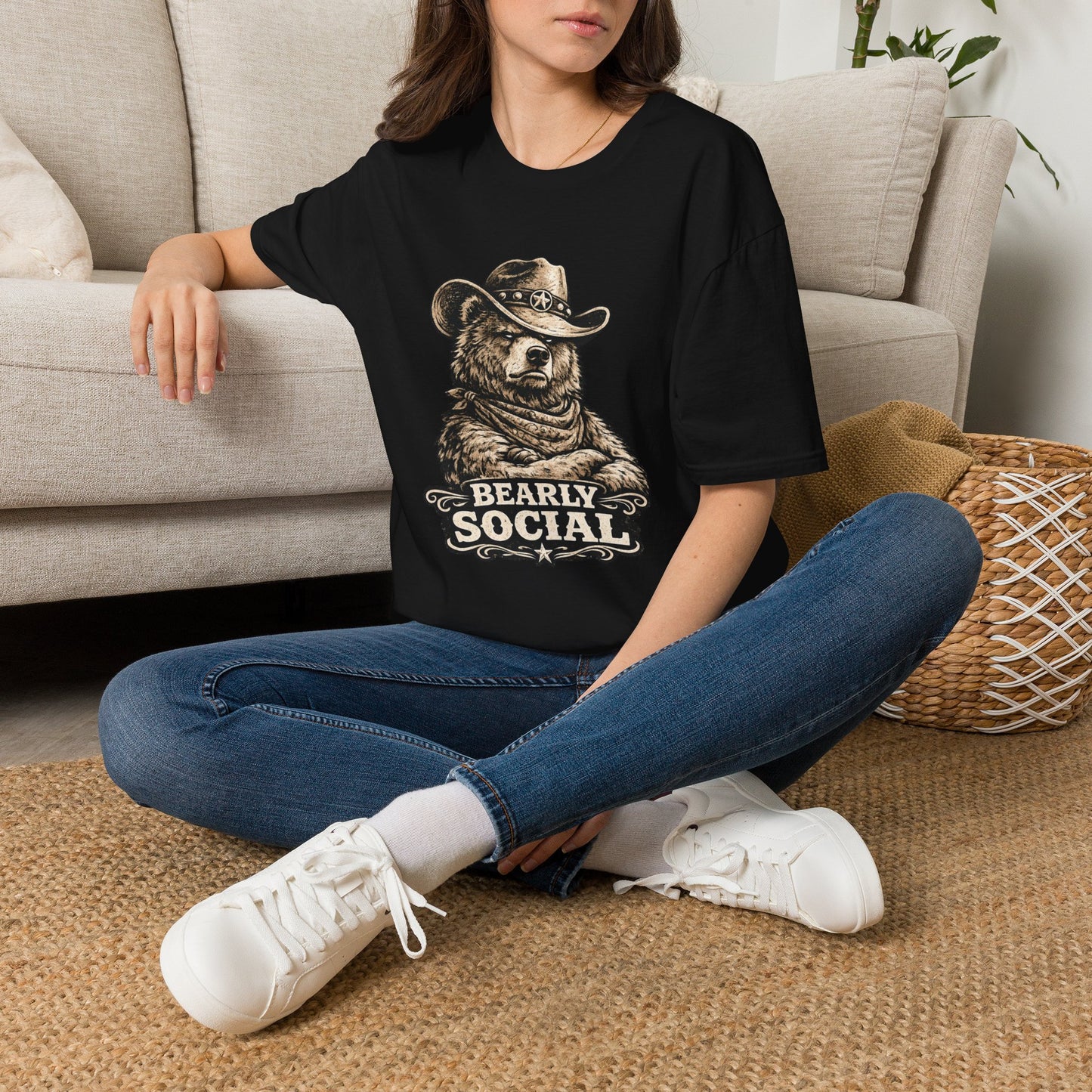 Bearly Social Cowboy T-Shirt