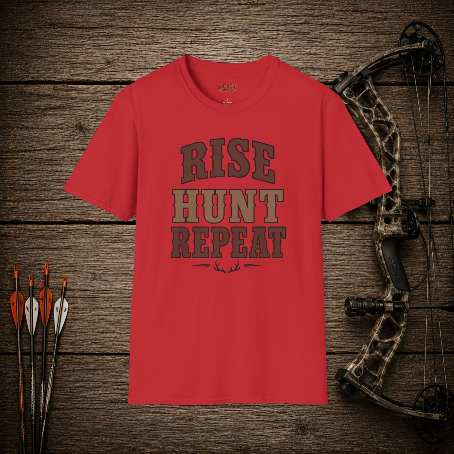 Rise Hunt Repeat  Adult T-Shirt