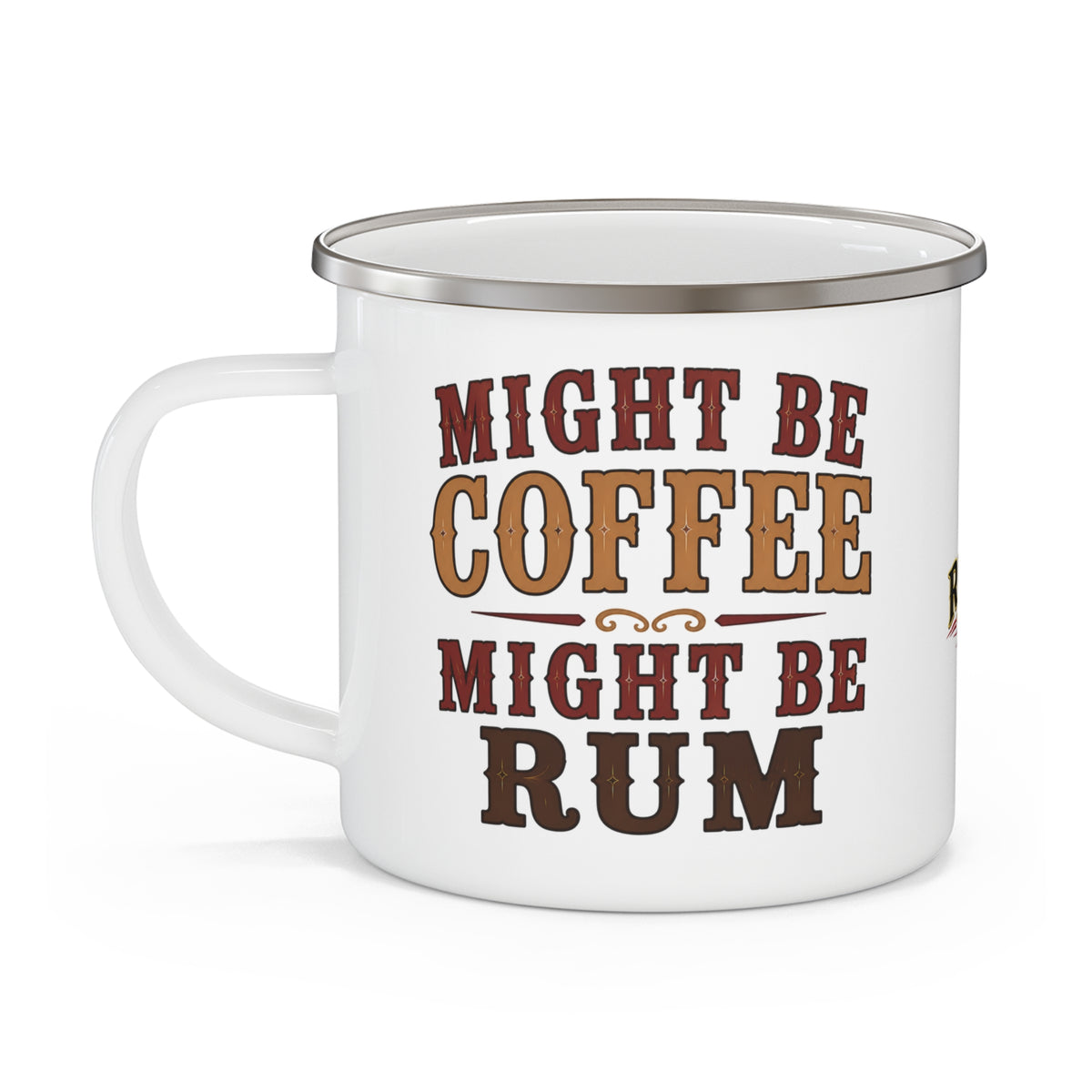 Coffee or Rum  Enamel Camping Mug
