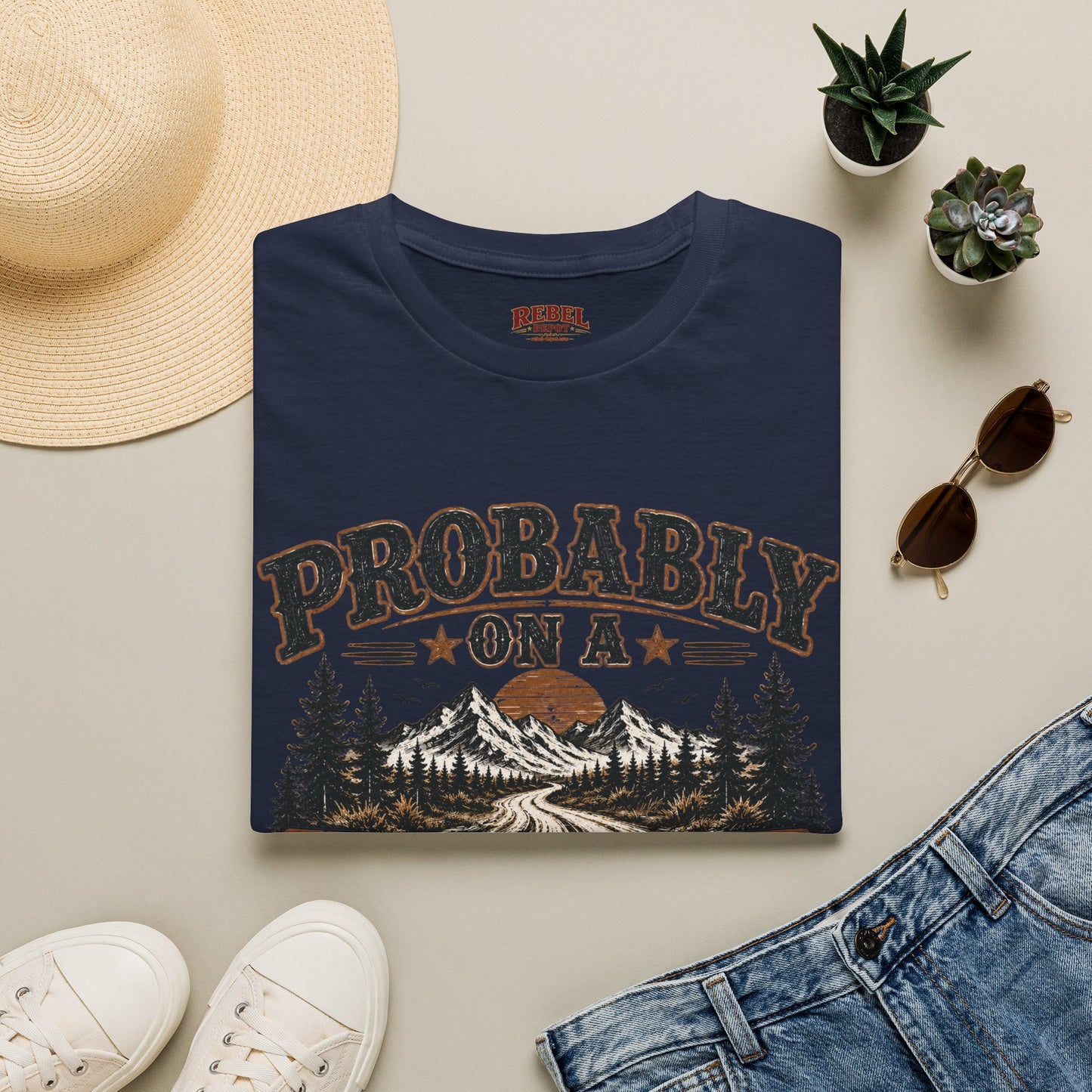 Probably On A Dirt Road  Adult Size T-Shirt
