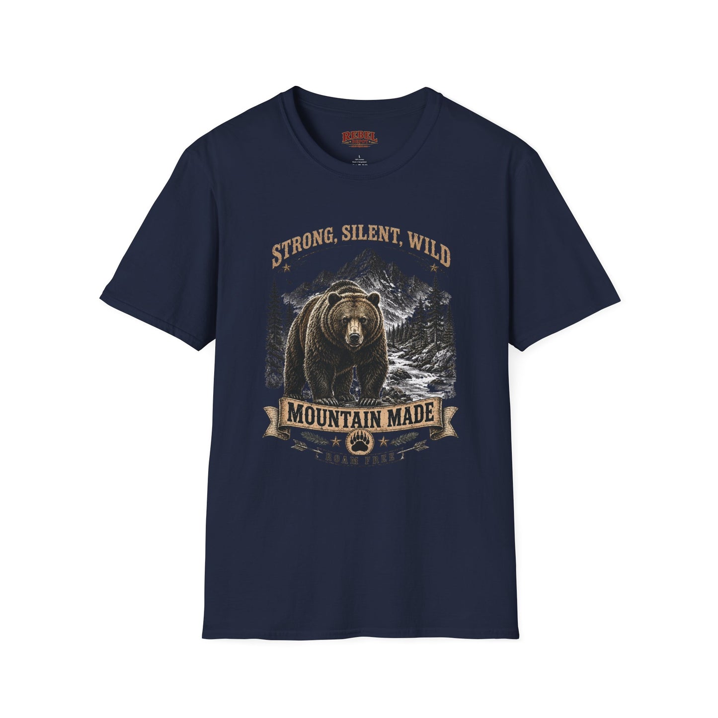 Strong Silent Wild Bear  Adult Size T-Shirt