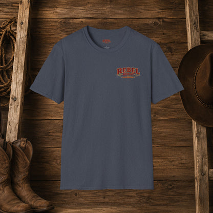 Stars Stripes and Spurs Cowgirl  (Back) Adult T-Shirt