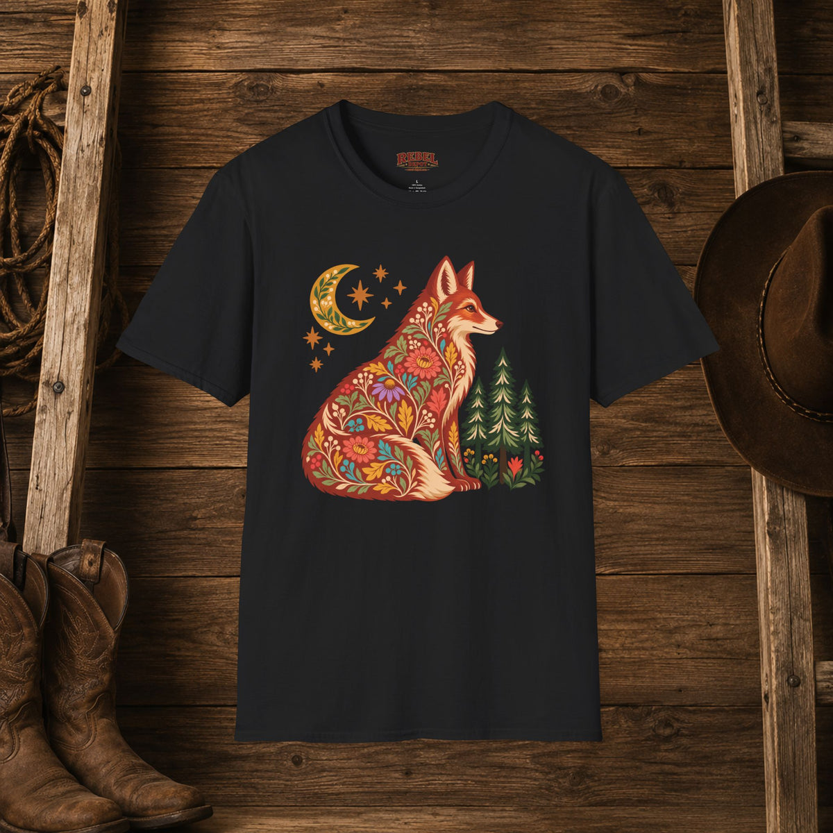 Fall Bloom Fox  Adult Size T-Shirt