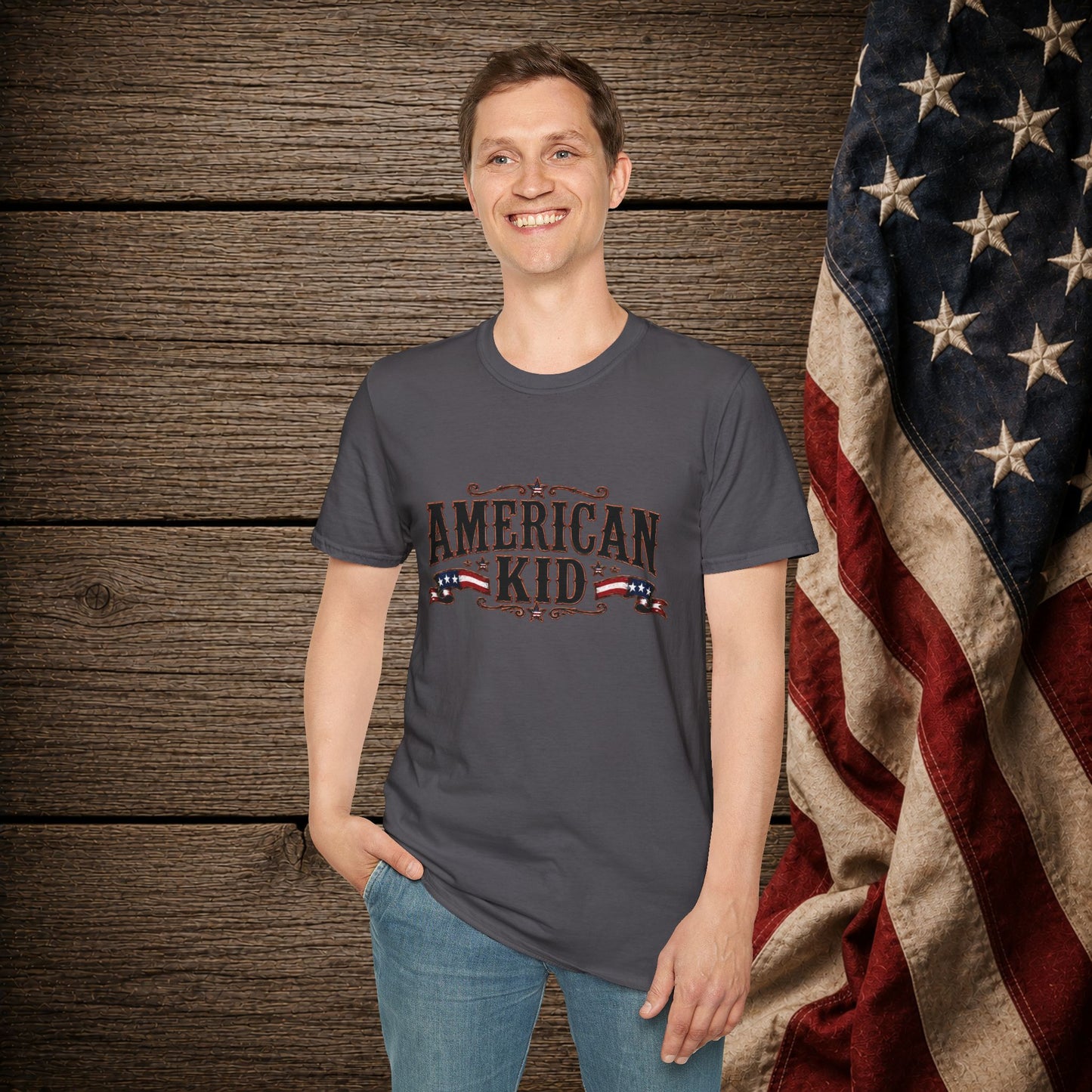 American Kid Patriot  Adult Size T-Shirt