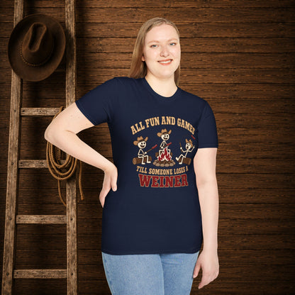 Fun & Games Till Someone Loses A Weiner   Adult Size T-Shirt