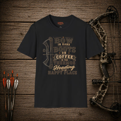 Bow Boots Coffee  Adult Size T-Shirt