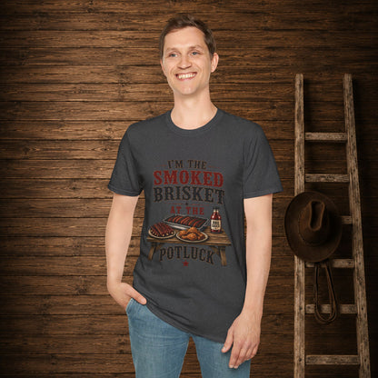 Smoked Brisket Potluck  Adult T-Shirt