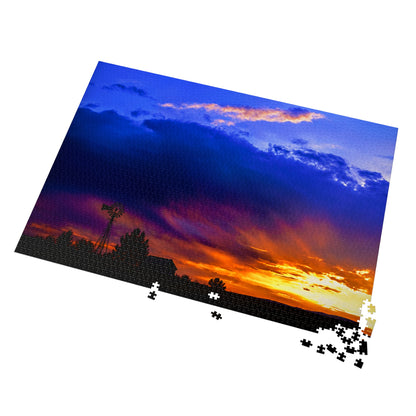 Windmill Sunset  Jigsaw Puzzle in Tin