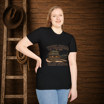 Train Station   Adult T-Shirt