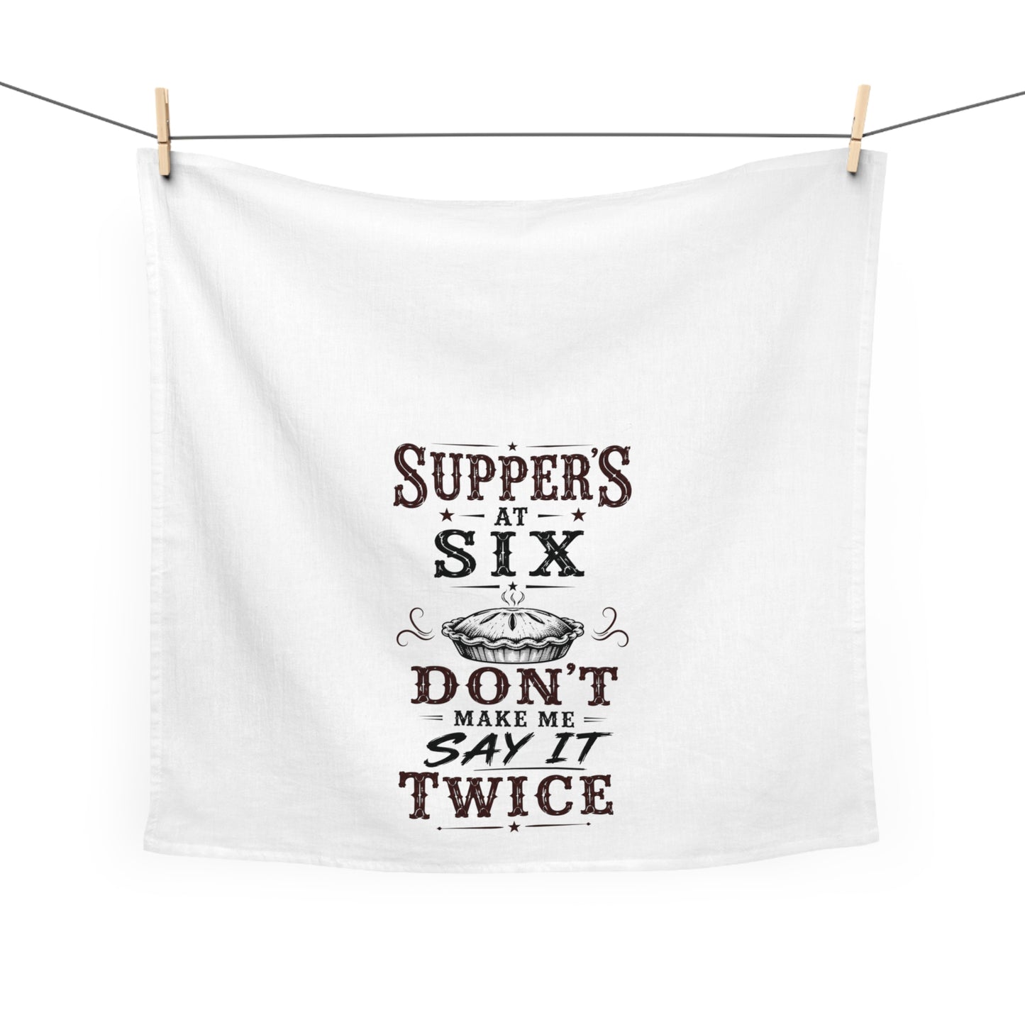 Supper's At 6  Kitchen Tea Towel