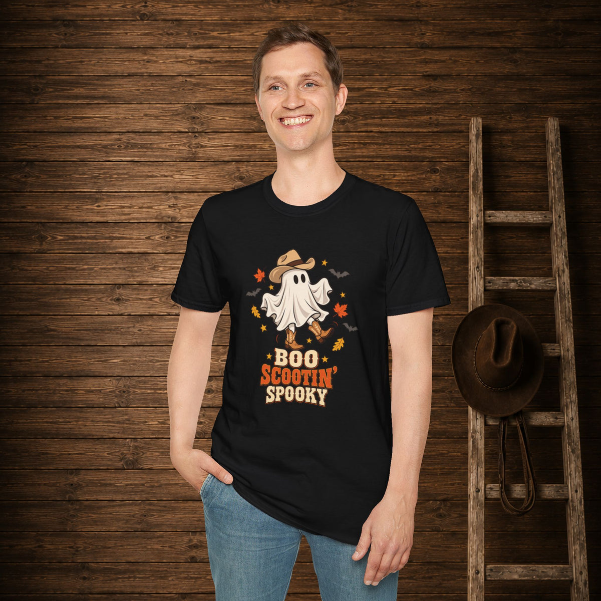 Boo Scootin Spooky   Adult Size T-Shirt