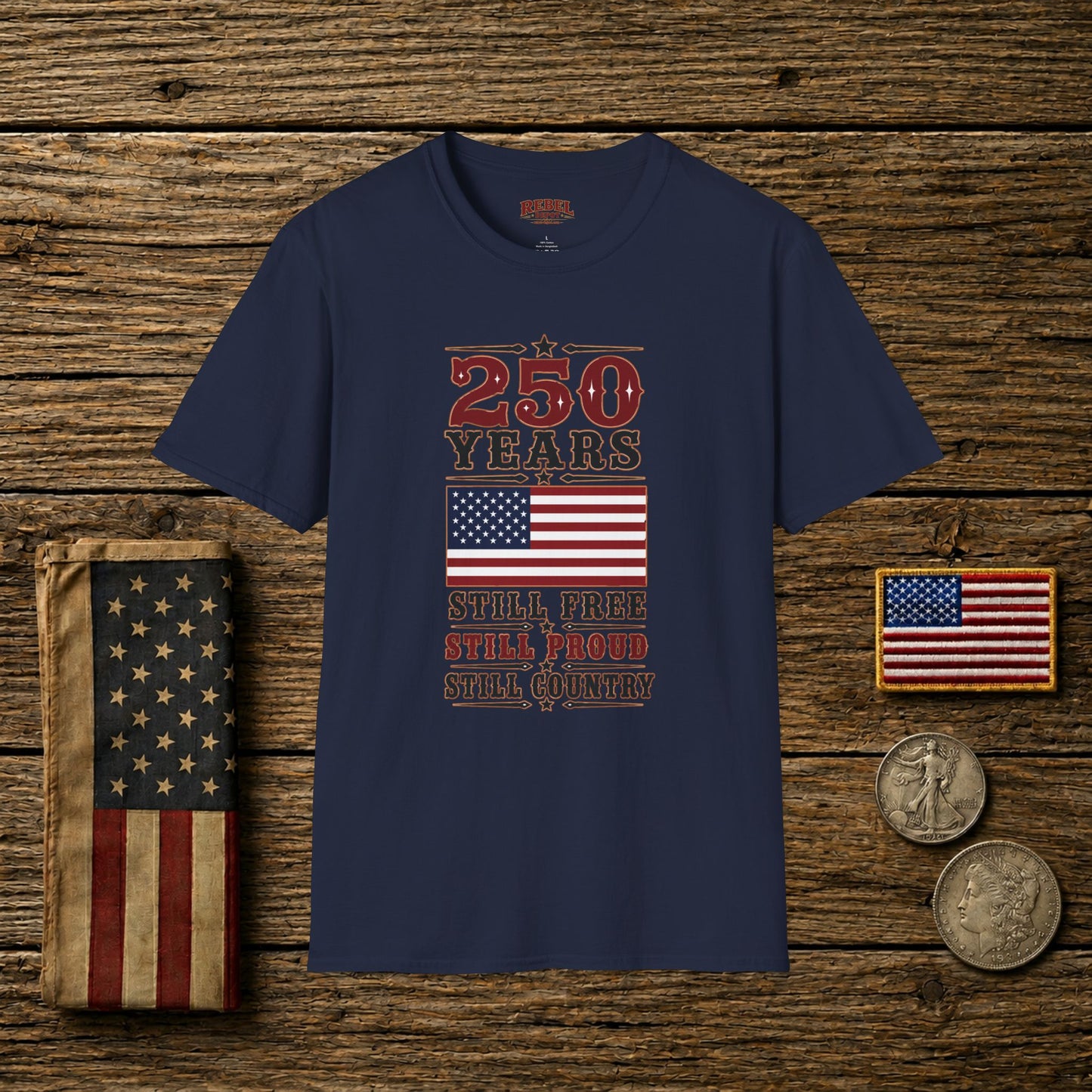 250 Years Free  Adult Size T-Shirt