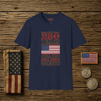 250 Years Free  Adult Size T-Shirt