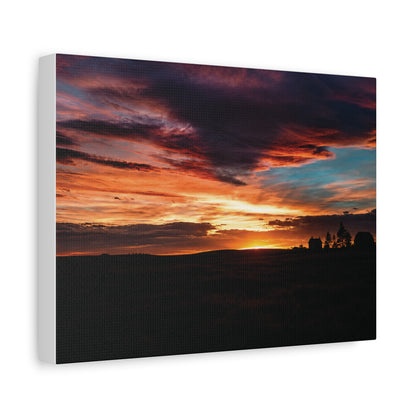 Country Homestead Sunset  Matte Canvas Art