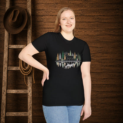Morning Reflection Buck   Adult Size T-Shirt