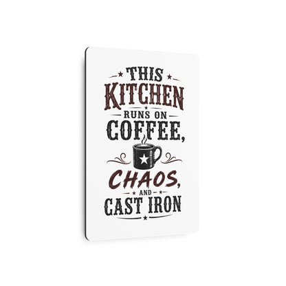 Coffee Chaos Cast Iron  Metal Art Sign