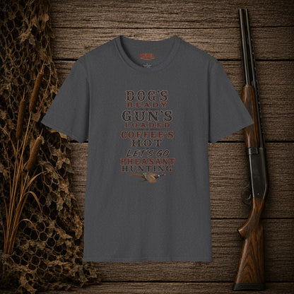 Dog Gun Pheasant  Adult Size T-Shirt