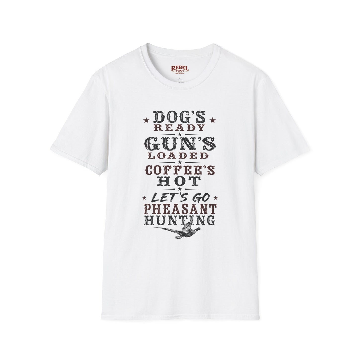 Dog Gun Pheasant  Adult Size T-Shirt