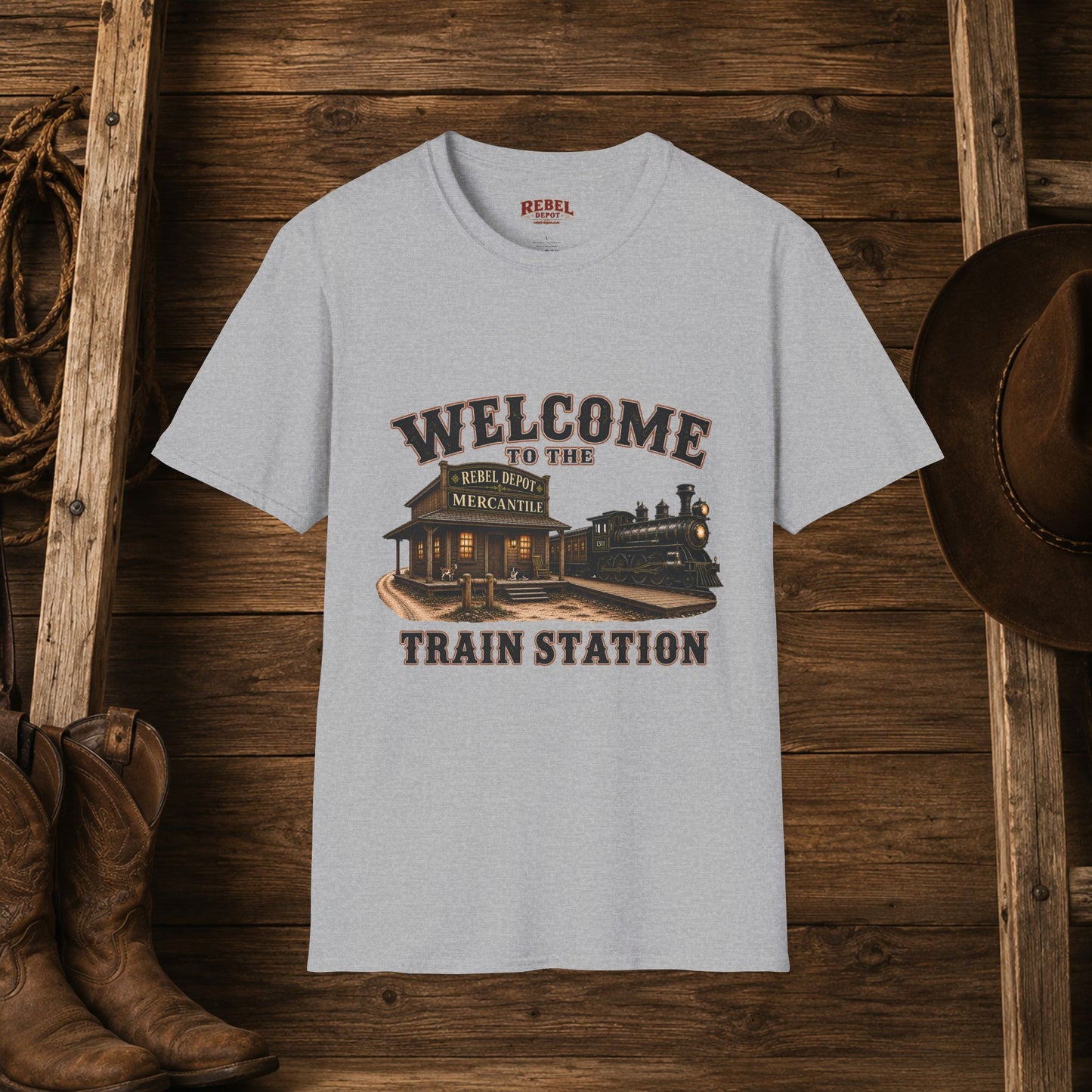 Train Station   Adult T-Shirt