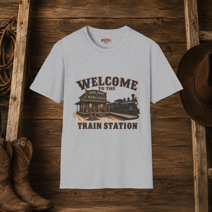 Train Station   Adult T-Shirt