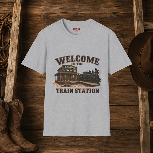 Train Station   Adult T-Shirt