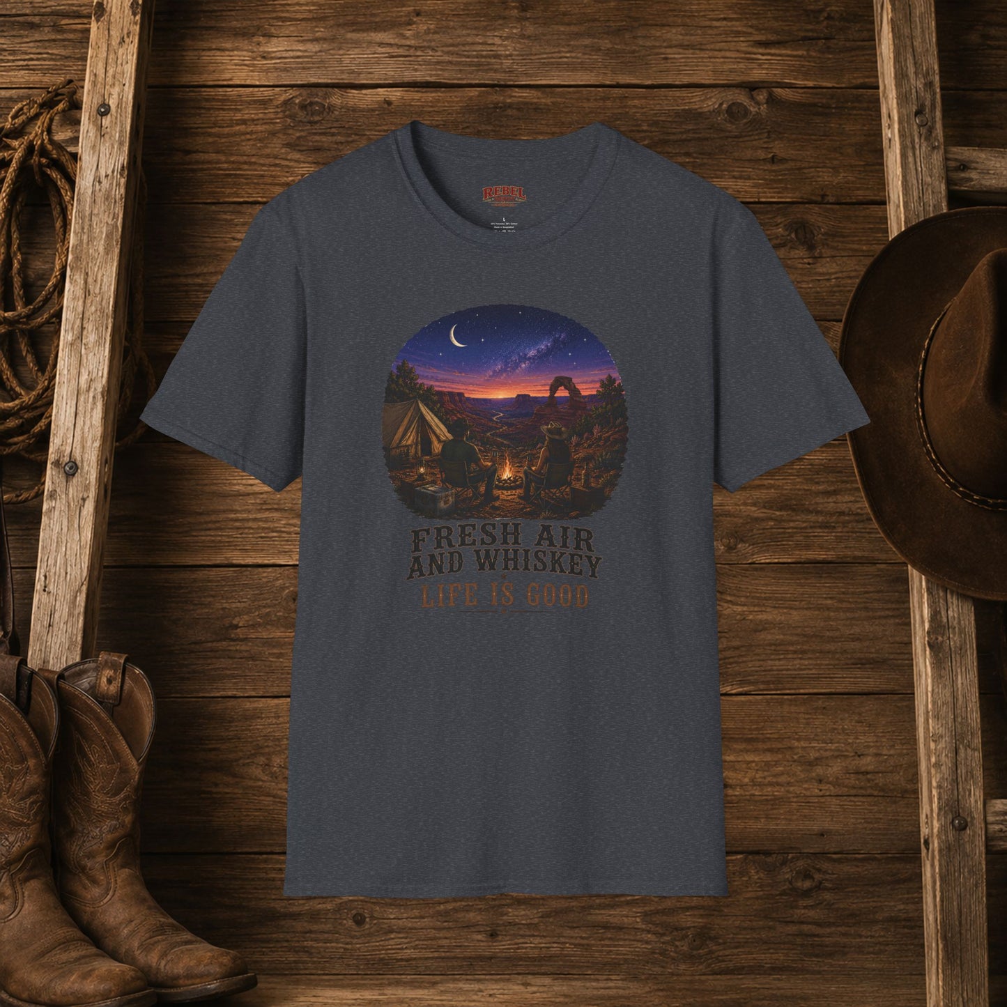 Fresh Air And Whiskey  Adult T-Shirt