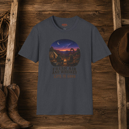 Fresh Air And Whiskey  Adult T-Shirt