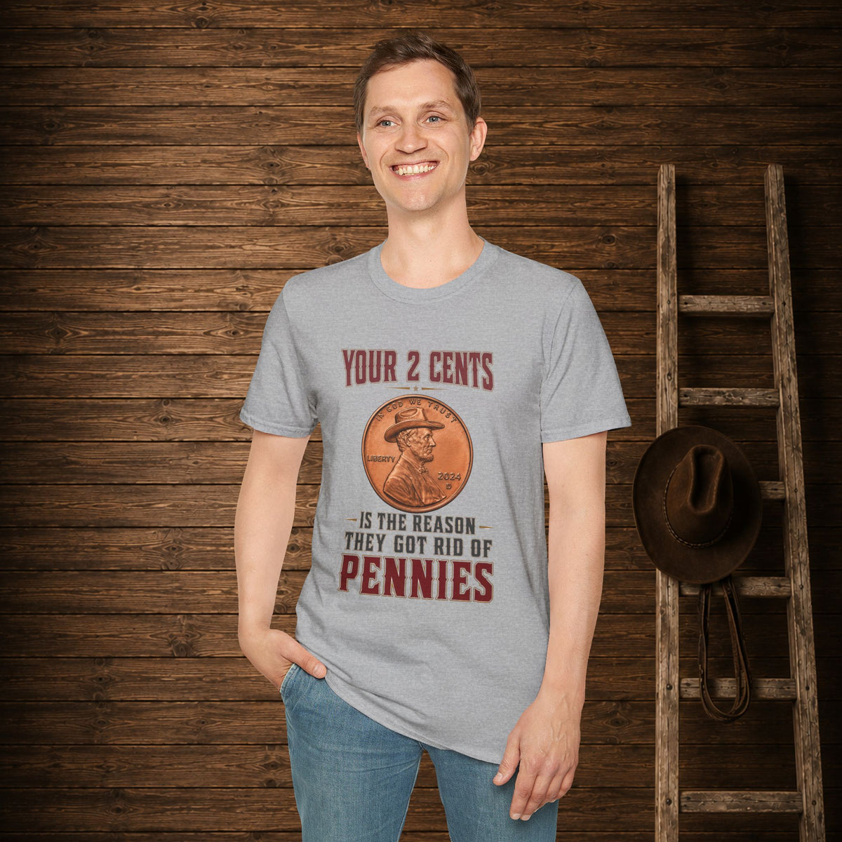 The Reason They Got Rid Of Pennies   Adult Size T-Shirt