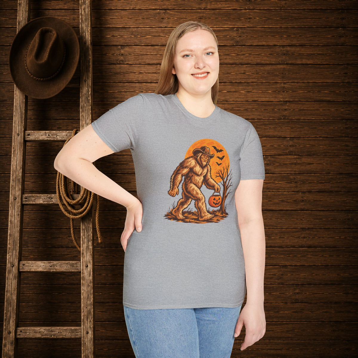 Halloween Squatch   Adult Size T-Shirt