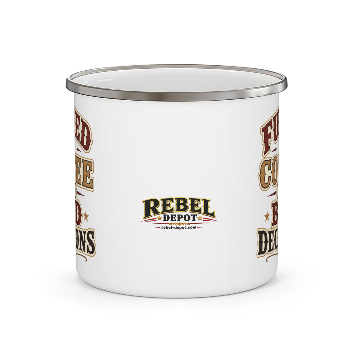 Coffee And Bad Decisions   Enamel Camping Mug