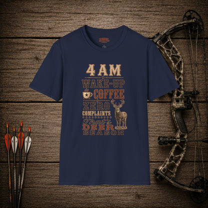 4am Deer Season  Adult Size T-Shirt