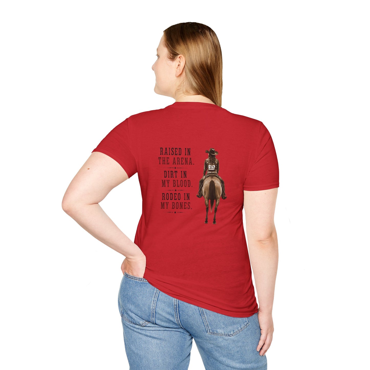 Raised Dirt Rodeo Cowgirl (Back) T-Shirt