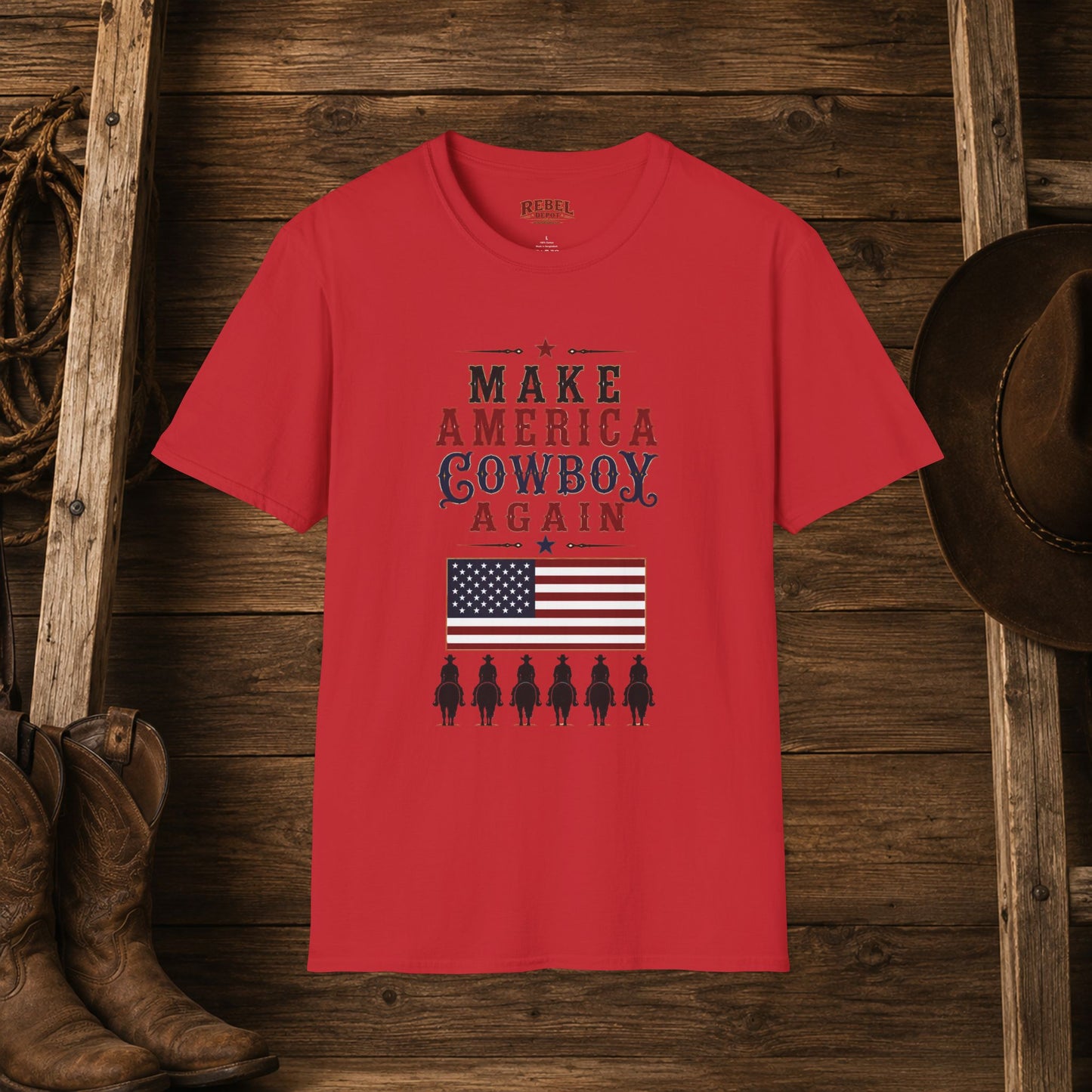 Make America Cowboy Again (Front)  Adult T-Shirt