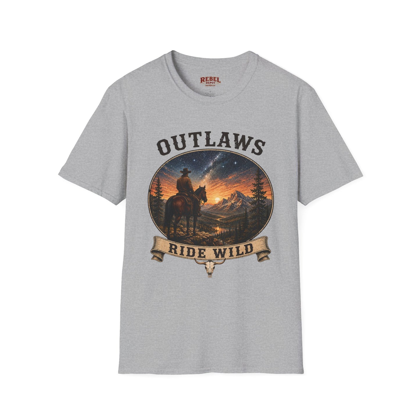 Outlaws Ride Wild   Adult Size T-Shirt