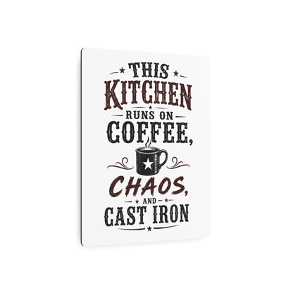 Coffee Chaos Cast Iron  Metal Art Sign