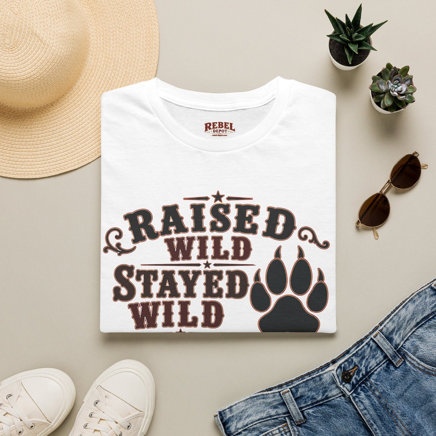 Raised Wild Stayed Wild  Adult Size T-Shirt