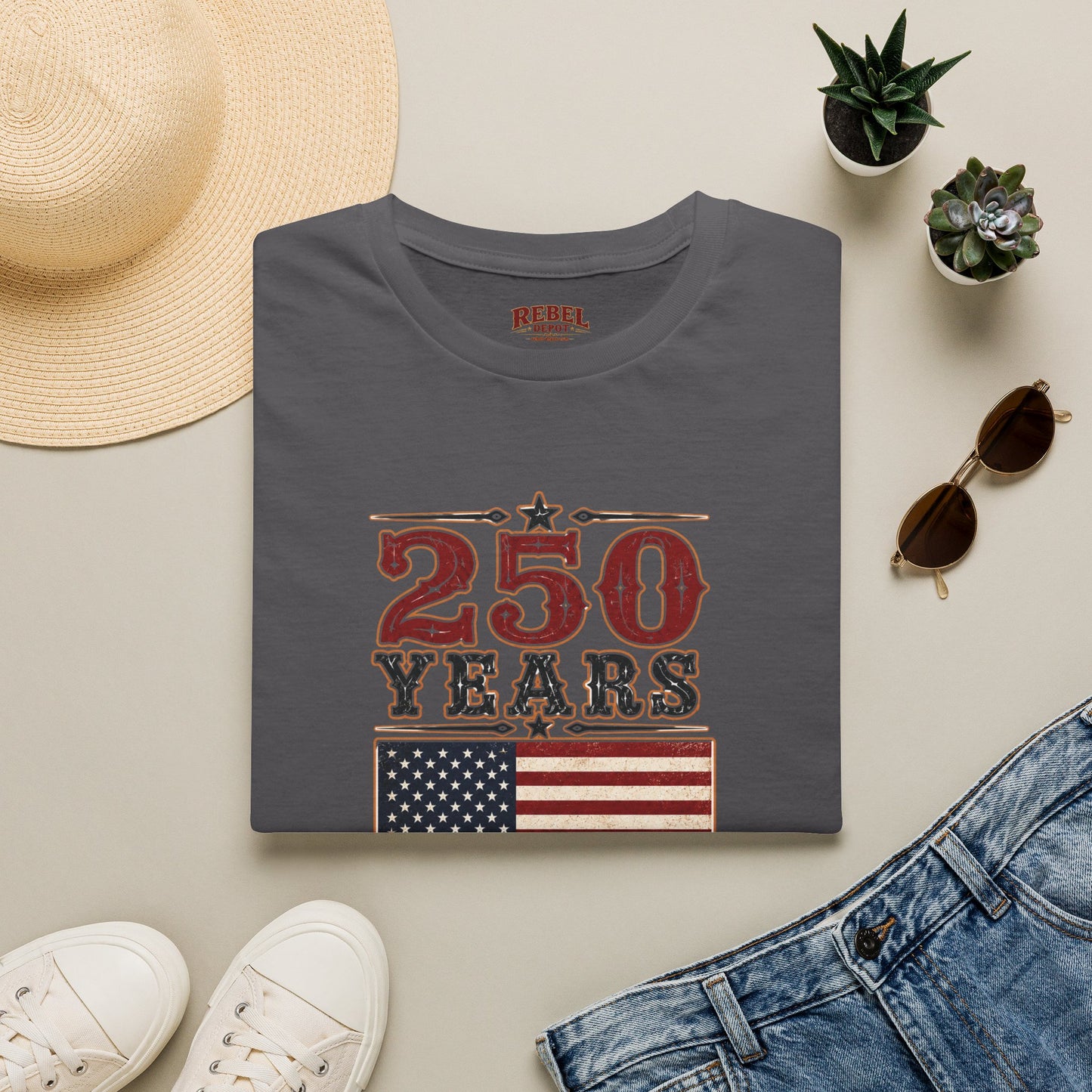 250 Years Free  Adult Size T-Shirt