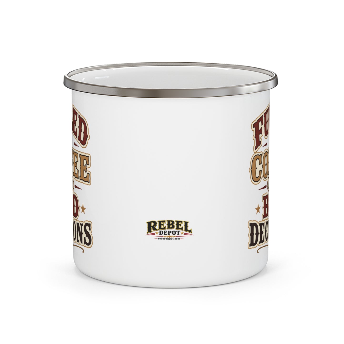Coffee And Bad Decisions   Enamel Camping Mug